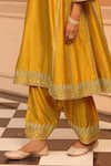 Sheetal Batra_Yellow Chauga Kurta Silk Chanderi Aiman Kashmiri Tilla With Salwar _at_Aza_Fashions