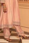 Sheetal Batra_Pink Chauga Kurta And Dupatta  Silk Chanderi Aiman Bodice Salwar Set _Online_at_Aza_Fashions