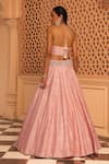 Shop_Sheetal Batra_Pink Lehenga And Blouse Raw Silk Embroidery Kirandori Halter Neck Humeyra Set _at_Aza_Fashions