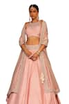 Sheetal Batra_Pink Lehenga And Blouse Raw Silk Embroidery Kirandori Halter Neck Humeyra Set _Online_at_Aza_Fashions