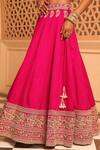 Buy_Sheetal Batra_Pink Lehenga And Blouse Raw Silk Embroidery Kirandori V Neck Ilma Paisley Set _Online_at_Aza_Fashions