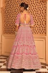 Shop_Sheetal Batra_Pink Lehenga And Blouse Raw Silk Embroidery Paisley Inaya Floral Bridal Set _at_Aza_Fashions