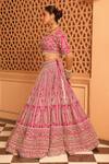 Shop_Sheetal Batra_Pink Lehenga And Blouse Raw Silk Embroidery Paisley Inaya Floral Bridal Set _Online_at_Aza_Fashions