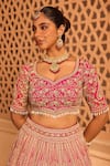 Sheetal Batra_Pink Lehenga And Blouse Raw Silk Embroidery Paisley Inaya Floral Bridal Set _at_Aza_Fashions