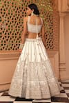 Shop_Sheetal Batra_Ivory Lehenga And Blouse Raw Silk Embroidery Paisley Iqra Kirandori Bridal Set _at_Aza_Fashions