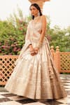 Sheetal Batra_Ivory Lehenga And Blouse Raw Silk Embroidery Paisley Iqra Kirandori Bridal Set _Online_at_Aza_Fashions