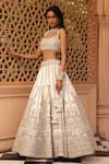 Shop_Sheetal Batra_Ivory Lehenga And Blouse Raw Silk Embroidery Paisley Iqra Kirandori Bridal Set _Online_at_Aza_Fashions