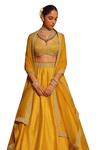 Buy_Sheetal Batra_Yellow Lehenga And Blouse Raw Silk Embroidery Kirandori Mazhum Floral & Set _Online_at_Aza_Fashions