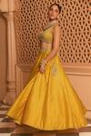 Shop_Sheetal Batra_Yellow Lehenga And Blouse Raw Silk Embroidery Kirandori Mazhum Floral & Set 