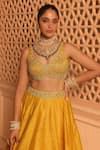 Sheetal Batra_Yellow Lehenga And Blouse Raw Silk Embroidery Kirandori Mazhum Floral & Set _Online