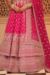 Sheetal Batra_Pink Anarkali And Lehenga - Raw Silk Embroidery Naila Floral Butti Bridal Set _Online_at_Aza_Fashions