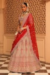 Buy_Sheetal Batra_Red Lehenga And Blouse Raw Silk Embroidery Kirandori Nazreen Paisley Bridal Set _Online_at_Aza_Fashions