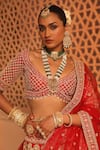 Sheetal Batra_Red Lehenga And Blouse Raw Silk Embroidery Kirandori Nazreen Paisley Bridal Set _at_Aza_Fashions