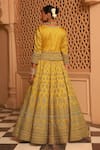 Shop_Sheetal Batra_Yellow Lehenga And Blouse Raw Silk Embroidery Noorali Floral Butti Bridal Set _at_Aza_Fashions