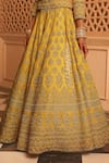 Shop_Sheetal Batra_Yellow Lehenga And Blouse Raw Silk Embroidery Noorali Floral Butti Bridal Set _Online_at_Aza_Fashions