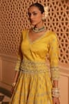 Sheetal Batra_Yellow Lehenga And Blouse Raw Silk Embroidery Noorali Floral Butti Bridal Set _at_Aza_Fashions