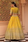 Shop_Sheetal Batra_Yellow Lehenga And Blouse Raw Silk Embroidery Kirandori Uzma Butti Bridal Set _at_Aza_Fashions