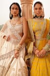 Buy_Sheetal Batra_Yellow Lehenga And Blouse Raw Silk Embroidery Kirandori Uzma Butti Bridal Set 