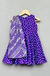 Shop_Label Neeti_Purple Muslin Printed Bandhani Dress _at_Aza_Fashions