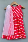 Shop_Label Neeti_Red Muslin Printed Diagonal Stripe Dress _at_Aza_Fashions