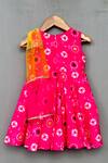 Shop_Label Neeti_Pink Muslin Tie-dye Attached Dupatta Dress _at_Aza_Fashions