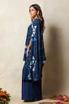 Shop_Vedika M_Blue Silk Printed Abstract Bandhani One-shoulder Tunic And Pant Set _Online_at_Aza_Fashions