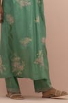 Buy_KORA_Green Anarkali And Pant Silk Embellished Bead V-neck Floral Set 