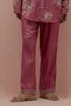 Buy_KORA_Pink Silk Embellished Bead  Collar Quilted Jacket Pant Set _Online_at_Aza_Fashions