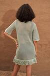 Shop_Shop Nirvanaa_Green Cotton Fringe Round Neck Amaya Knit Dress _at_Aza_Fashions