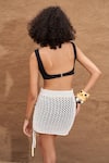 Shop_Shop Nirvanaa_White 100% Cotton Plain Knitted Chica Mini Skirt _at_Aza_Fashions