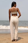 Shop_Shop Nirvanaa_Beige 100% Linen Solid Leah Pant _at_Aza_Fashions