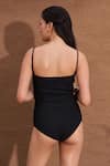 Shop_Shop Nirvanaa_Black Recycled Italian Fabric Solid Square Eza Cut-out Detailed Monokini _at_Aza_Fashions