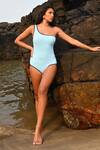 Buy_Shop Nirvanaa_Blue Recycled Italian Fabric Solid One Shoulder Contrast Hem Monokini _at_Aza_Fashions