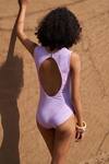 Shop_Shop Nirvanaa_Purple Recycled Italian Fabric High Mirage Back Cut-out Monokini _at_Aza_Fashions