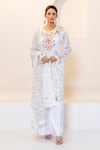 Buy_Shruti Sancheti_White Habotai Embroidered Floral Round Kurta Set _at_Aza_Fashions