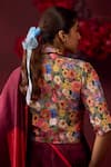 Surmaye_Multi Color Handwoven Mulberry Silk Print Florence Camp Enigma Shirt Blouse _Online_at_Aza_Fashions