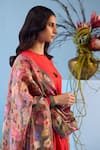 Buy_Surmaye_Grey Handwoven Organza Mulberry Silk Print Floral Glorious Meadow Dupatta _Online_at_Aza_Fashions