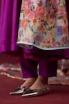 Buy_Surmaye_Purple Handwoven Mulberry Silk Round Vibrant Charm Anarkali And Pant Set _Online_at_Aza_Fashions