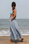 Shop_Shop Nirvanaa_Blue 100% Linen Embroidered Verve Maxi Skirt _at_Aza_Fashions