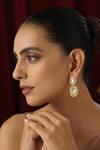 Buy_SWABHIMANN_Gold Plated Polki Clear Drop Earrings _Online_at_Aza_Fashions