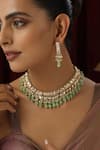 SWABHIMANN_Green Kundan Studded Bar Choker Set _Online_at_Aza_Fashions