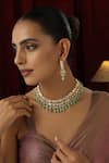 Shop_SWABHIMANN_Green Kundan Studded Bar Choker Set _Online_at_Aza_Fashions