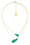 Buy_Isharya_Green Emerald Layered Pendant Necklace_at_Aza_Fashions