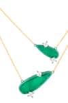 Shop_Isharya_Green Emerald Layered Pendant Necklace_at_Aza_Fashions