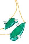 Isharya_Green Emerald Layered Pendant Necklace_Online_at_Aza_Fashions