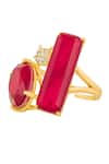 Buy Isharya Red Diamonds, Stones Ruby Rosette Open Ring Online at Aza Fashions Buy_Isharya_Red Diamonds, Stones Ruby Rosette Open Ring _Online_at_Aza_Fashions