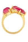 Shop Isharya Red Diamonds, Stones Ruby Rosette Open Ring Online at Aza Fashions Shop_Isharya_Red Diamonds, Stones Ruby Rosette Open Ring _Online_at_Aza_Fashions