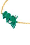 Isharya_Green Crystals, Stones Flame Bolo Bracelet_Online_at_Aza_Fashions