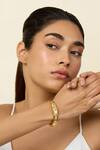 Buy Isharya Gold Plated Stones Mirror Oval Hinge Bangle at Aza Fashions Buy_Isharya_Gold Plated Stones Mirror Oval Hinge Bangle_at_Aza_Fashions