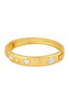Buy Isharya Gold Plated Stones Mirror Oval Hinge Bangle Online at Aza Fashions Buy_Isharya_Gold Plated Stones Mirror Oval Hinge Bangle_Online_at_Aza_Fashions